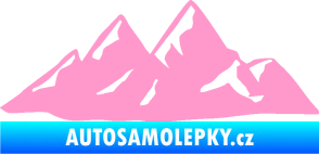 Samolepka Krajina hory 014 pravá světle růžová