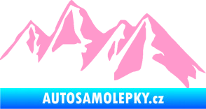 Samolepka Krajina hory 015 pravá světle růžová