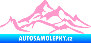 Samolepka Krajina hory 017 levá světle růžová