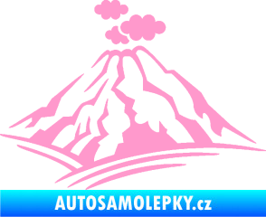 Samolepka Krajina hory 018 pravá světle růžová