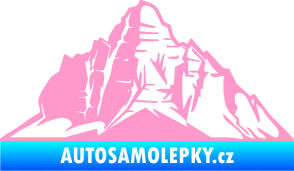 Samolepka Krajina hory 022 levá světle růžová