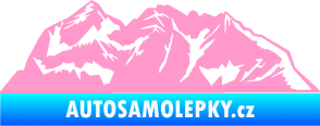Samolepka Krajina hory 024 pravá světle růžová