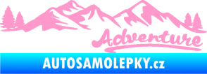 Samolepka Krajina hory 028 pravá světle růžová