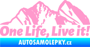 Samolepka Krajina hory 029 levá světle růžová