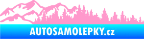 Samolepka Krajina hory 030 levá světle růžová