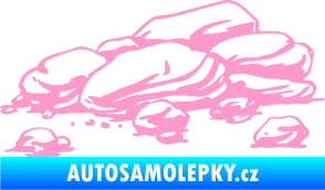 Samolepka Krajina kameny 001 světle růžová