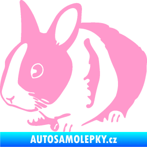 Samolepka Králík 002 levá zakrslý králíček světle růžová