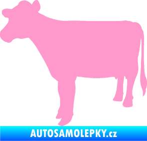 Samolepka Kráva 001 levá světle růžová