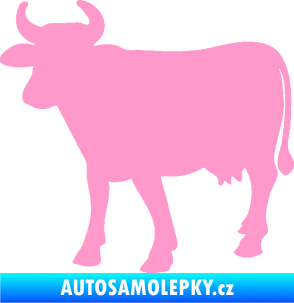 Samolepka Kráva 002 levá světle růžová