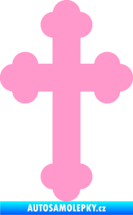 Samolepka Křesťanský kříž 001 světle růžová