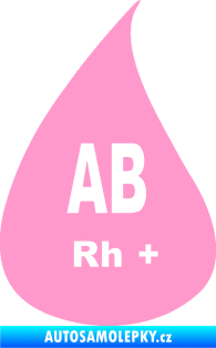 Samolepka Krevní skupina AB Rh+ kapka světle růžová