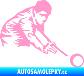 Samolepka Kulečník 001 pravá hráč s tágem světle růžová