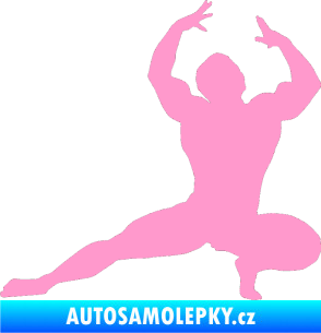 Samolepka Kulturista 009 levá světle růžová