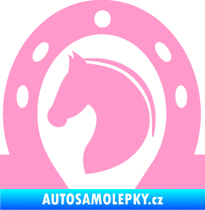 Samolepka Kůň 034 levá podkova světle růžová