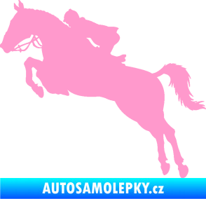 Samolepka Kůň 076 levá parkur světle růžová