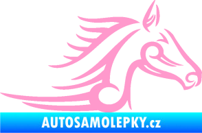 Samolepka Kůň 081 pravá hlava tattoo světle růžová