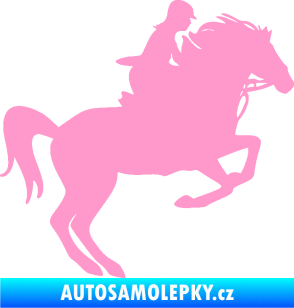 Samolepka Kůň 091 pravá skok světle růžová