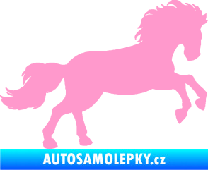 Samolepka Kůň 098 pravá běh světle růžová
