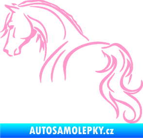 Samolepka Kůň 104 levá světle růžová