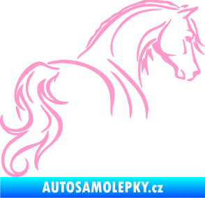 Samolepka Kůň 104 pravá světle růžová