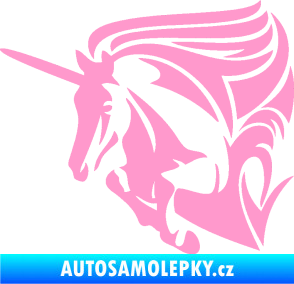 Samolepka Kůň jednorožec 001 levá světle růžová