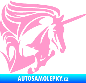 Samolepka Kůň jednorožec 001 pravá světle růžová