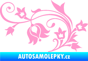 Samolepka Květina dekor 002 levá světle růžová