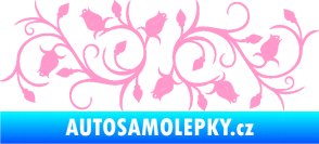 Samolepka Květina dekor 010 levá růžičky světle růžová