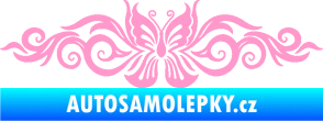 Samolepka Květina dekor 017 motýl světle růžová