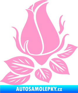 Samolepka Květina dekor 018 levá růže světle růžová
