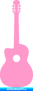 Samolepka Kytara akustická světle růžová
