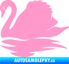 Samolepka Labuť 003 levá světle růžová