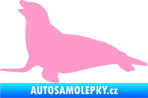 Samolepka Lachtan 002 levá světle růžová