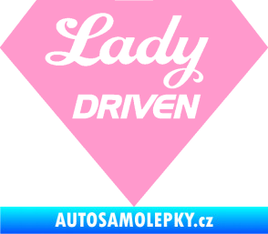 Samolepka Lady driven diamant světle růžová