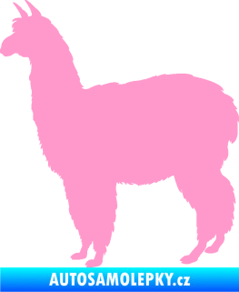 Samolepka Lama 002 levá alpaka světle růžová
