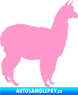 Samolepka Lama 002 pravá alpaka světle růžová