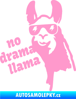 Samolepka Lama 005 no drama llama  světle růžová