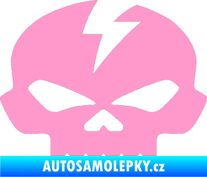 Samolepka Lebka 001 levá světle růžová