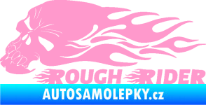 Samolepka Lebka 051 levá rough rider světle růžová