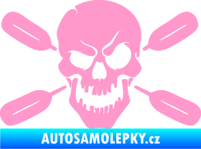 Samolepka Lebka 053 levá s pádly světle růžová