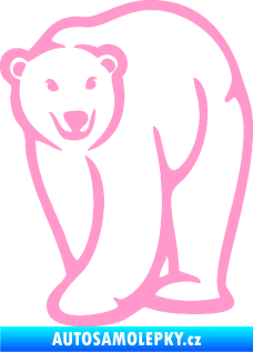 Samolepka Lední medvěd 004 levá světle růžová