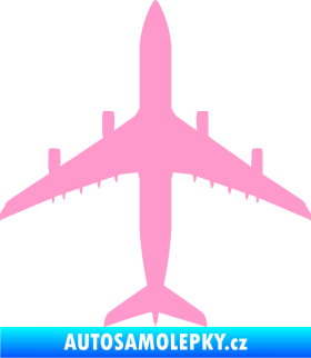 Samolepka Letadlo 005 světle růžová
