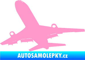 Samolepka Letadlo 007 levá světle růžová