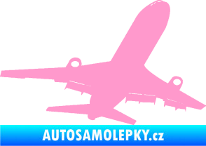 Samolepka Letadlo 007 pravá světle růžová