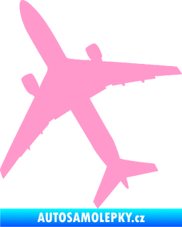 Samolepka Letadlo 018 levá světle růžová