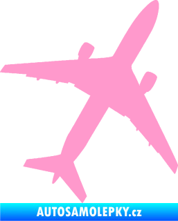 Samolepka Letadlo 018 pravá světle růžová