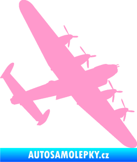 Samolepka Letadlo 022 pravá bombarder Lancaster světle růžová