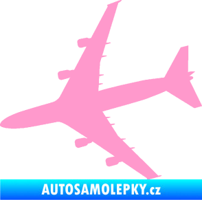 Samolepka letadlo 023 levá Jumbo Jet světle růžová