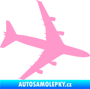 Samolepka letadlo 023 pravá Jumbo Jet světle růžová