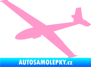 Samolepka Letadlo 025 levá kluzák světle růžová